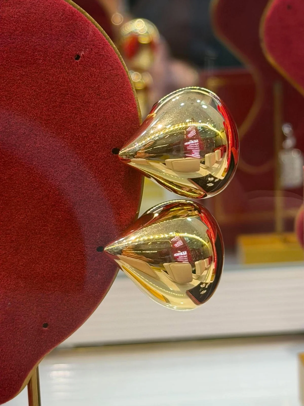 Sculptural gold earrings